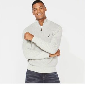 Nautica ribbed front quarter zip sweater size large